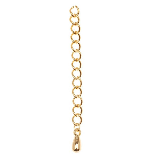 Bright Gold Plated 5mm Chain Necklace Extender w/ Drop 2 inch (5)